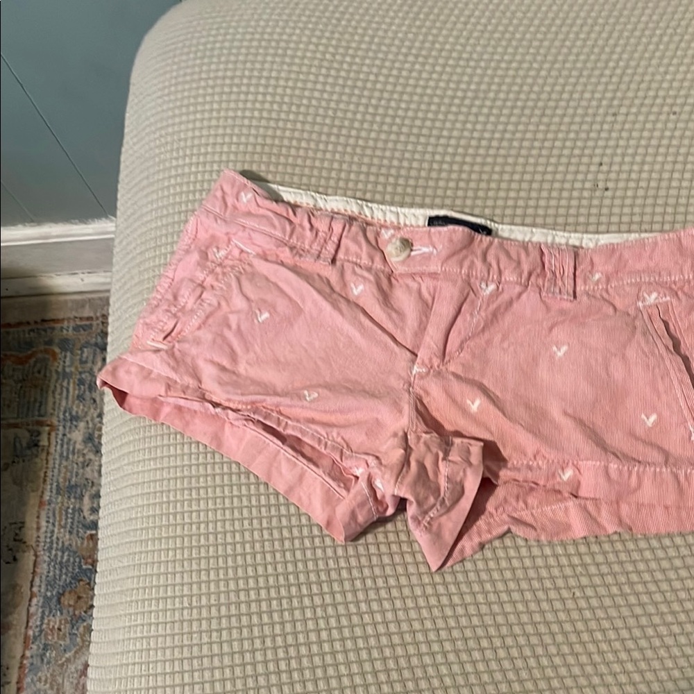 Women's Pink Heart-Print Cotton Shorts